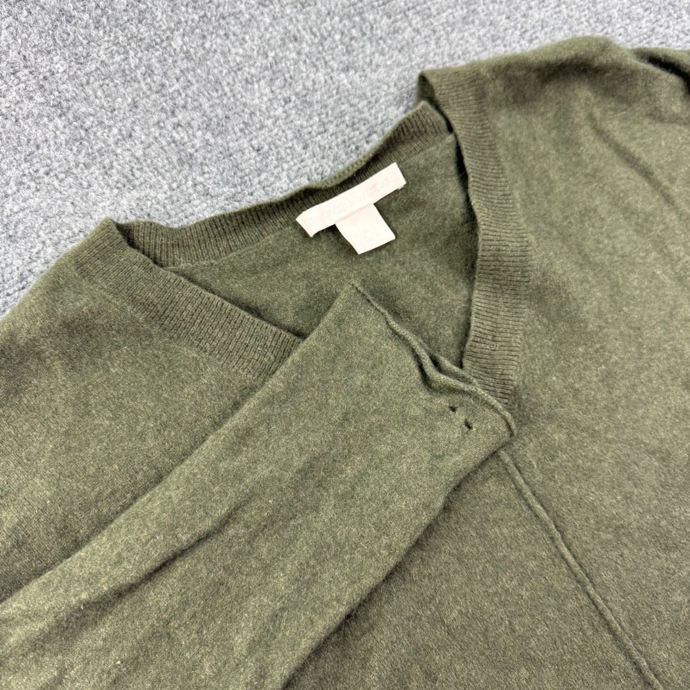 The Cashmere Project Sweater XL Green V-Neck 100% Cashmere Women